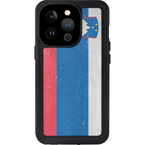 Slovenia Flag Distressed iPhone 15 Pro Waterproof Case